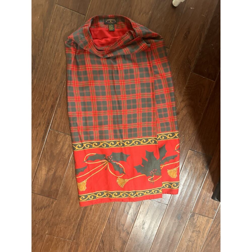 Vintage Christmas wrap plaid skirt charter club cottage core old money size 6 Xs - Picture 4 of 5